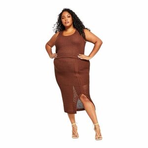 NINA PARKER Trendy Plus Size Crochet Slit-Front Skirt, Created for Macy's